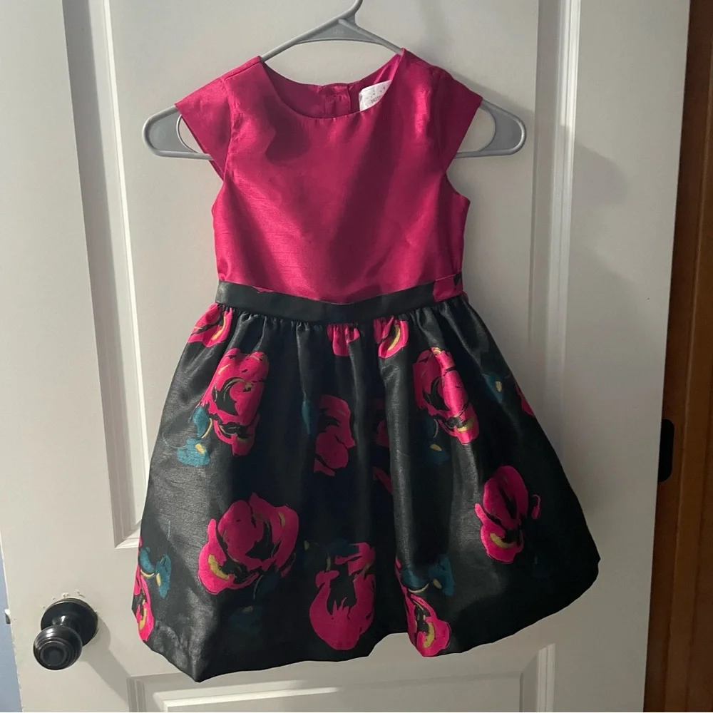 Gymboree Pink and Black Floral Dress